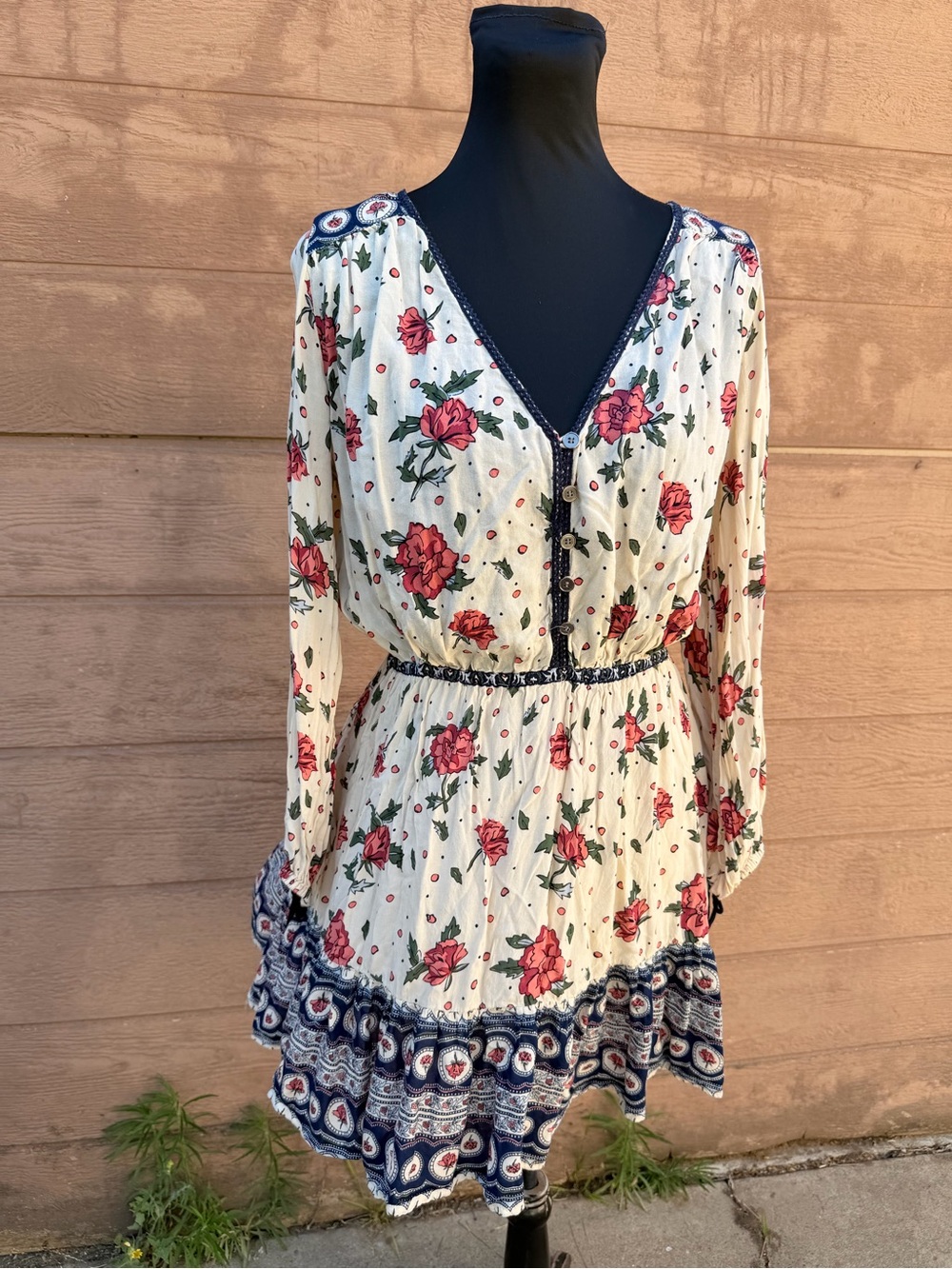 Cleobella long sleeve floral boho dress